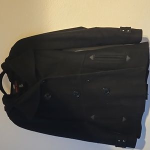 Black Peacoat with hoodie